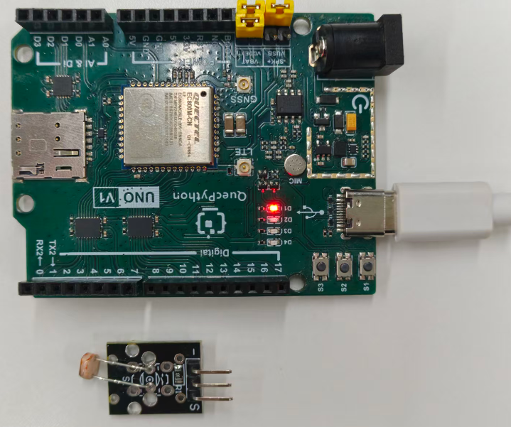 初学者视角体验：【EC800X Duino 开发板】传感器体验-光照传感器